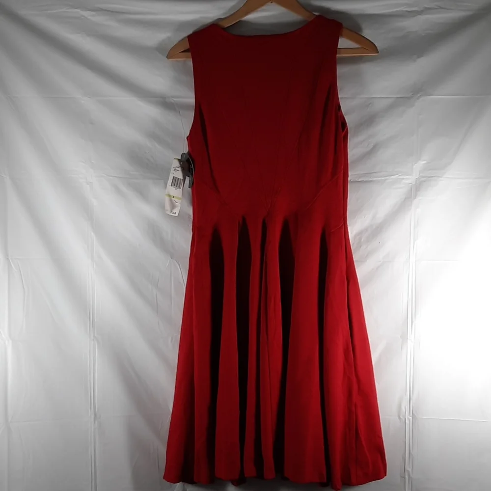 NWT NINE WEST Red slvless dress SZ 4 - Picture 7 of 12